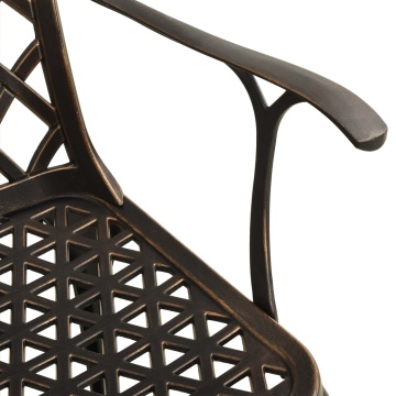 Set mobilier bistro, 5 piese, bronz, aluminiu turnat - Img 7