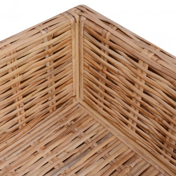 Set mobilier cu canapea 27 piese, culoare naturală, ratan - Img 7