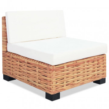 Set mobilier cu canapea 27 piese, culoare naturală, ratan - Img 8