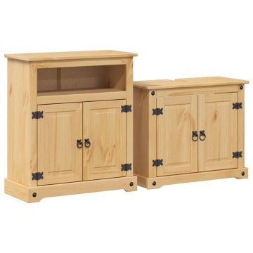 Set mobilier de baie „Corona”, 2 piese, lemn masiv de pin - Img 2