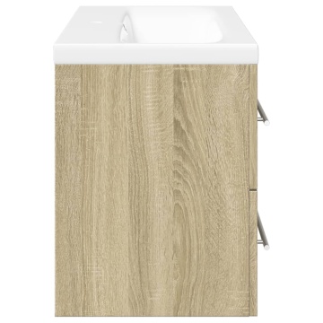 Set mobilier de baie, 2 piese, stejar sonoma, lemn prelucrat - Img 8