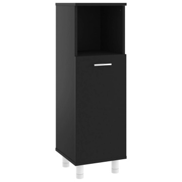 Set mobilier de baie, 3 piese, negru, lemn prelucrat - Img 6
