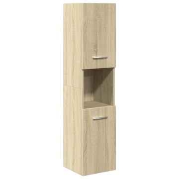 Set mobilier de baie, 3 piese, stejar sonoma, lemn prelucrat - Img 5