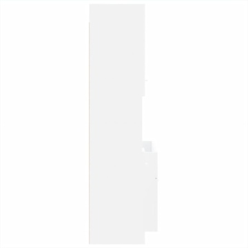 Set mobilier de baie, 4 piese, alb, lemn prelucrat - Img 5