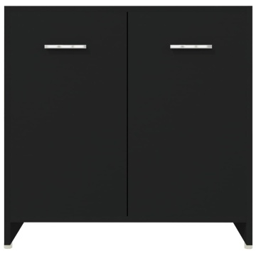 Set mobilier de baie, 4 piese, negru - Img 8