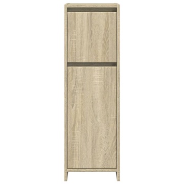 Set mobilier de baie, 4 piese, stejar sonoma, lemn prelucrat - Img 6