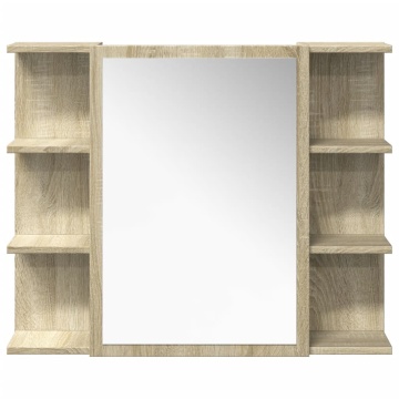 Set mobilier de baie, 4 piese, stejar sonoma, lemn prelucrat - Img 6