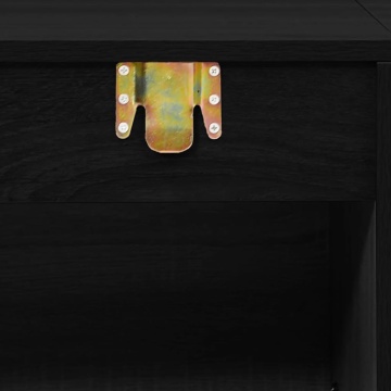 Set mobilier de baie, 5 piese, negru, lemn prelucrat - Img 7