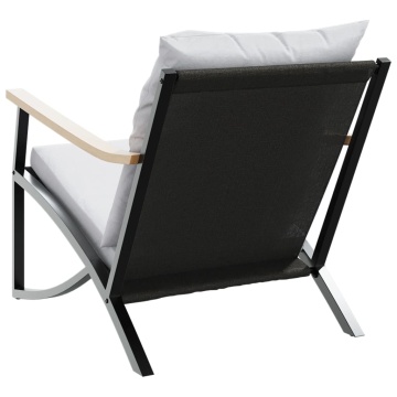 Set mobilier de balcon, 4 piese, cu perne, negru, oțel - Img 6