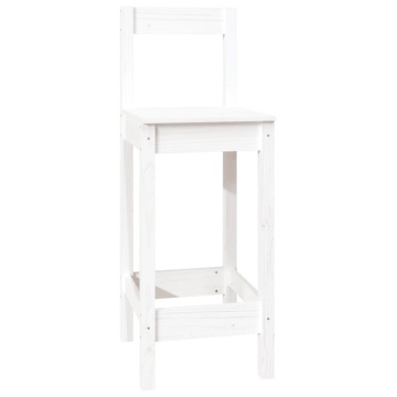 Set mobilier de bar, 7 piese, alb, lemn masiv de pin - Img 4