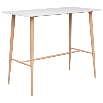 Set mobilier de bar, 7 piese, alb și negru - Img 2