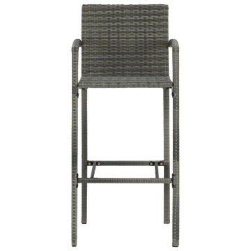 Set mobilier de bar de grădină, 3 piese, gri - Img 4