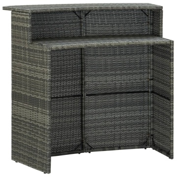 Set mobilier de bar de grădină cu perne, 3 piese, gri - Img 8