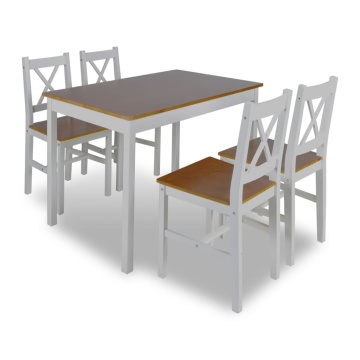 Set mobilier de bucătărie, 5 piese, maro și alb - Img 2