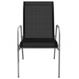 Set mobilier de exterior, 5 piese, negru, oțel - Img 6