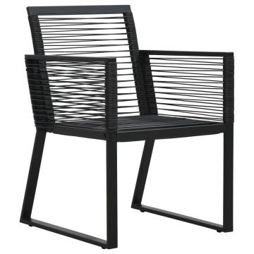 Set mobilier de exterior, 5 piese, negru, ratan PVC - Img 6