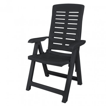 Set mobilier de exterior, 9 piese, antracit, plastic - Img 3