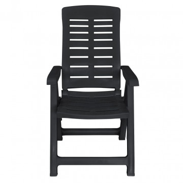 Set mobilier de exterior, 9 piese, antracit, plastic - Img 8