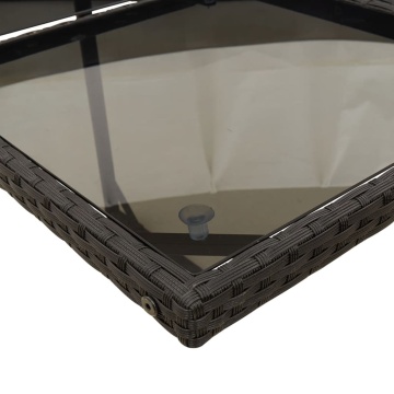 Set mobilier de exterior cu perne, 11 piese, negru, poliratan - Img 8