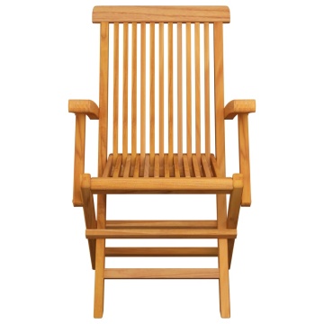 Set mobilier de exterior pliabil, 9 piese, lemn masiv de tec - Img 5