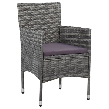 Set mobilier de grădină, 11 piese, gri, poliratan - Img 3