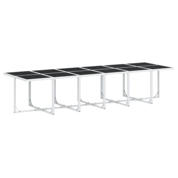 Set mobilier de grădină, 13 piese, cu perne, alb, textilenă - Img 3