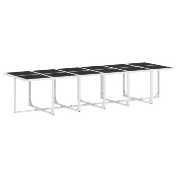Set mobilier de grădină, 17 piese, cu perne, alb, textilenă - Img 3