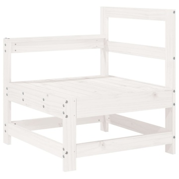 Set mobilier de grădină, 3 piese, alb, lemn masiv de pin - Img 4