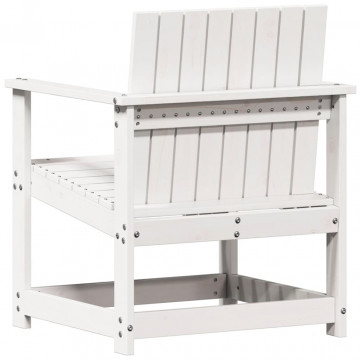 Set mobilier de grădină, 3 piese, alb, lemn masiv de pin - Img 5