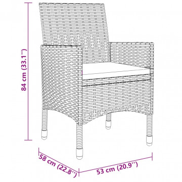 Set mobilier de grădină, 3 piese, bej, poliratan - Img 7