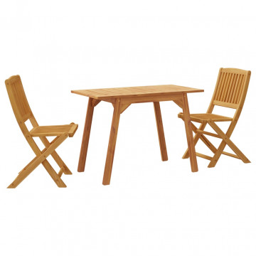 Set mobilier de grădină, 3 piese, lemn masiv de acacia - Img 2