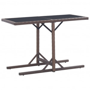 Set mobilier de grădină, 3 piese, maro - Img 5