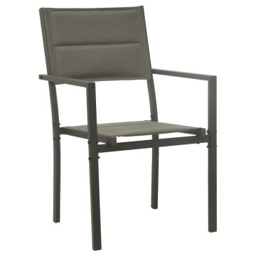Set mobilier de grădină, 3 piese, negru, textilenă și oțel - Img 4