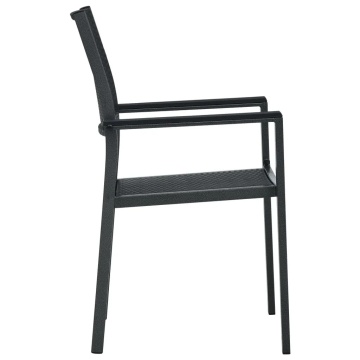 Set mobilier de grădină, 3 piese, negru - Img 5