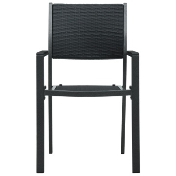 Set mobilier de grădină, 3 piese, negru - Img 8