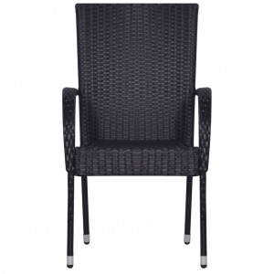 Set mobilier de grădină, 3 piese, negru - Img 4