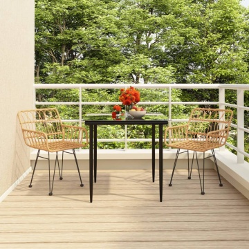 Set mobilier de grădină, 3 piese, poliratan - Img 1