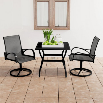 Set mobilier de grădină, 3 piese, textilenă și oțel - Img 1