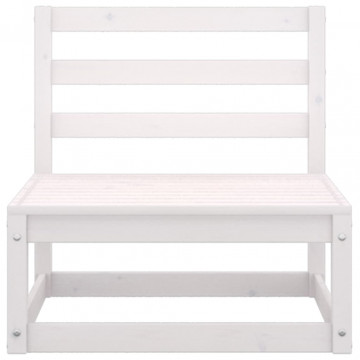 Set mobilier de grădină, 4 piese, alb, lemn masiv de pin - Img 6