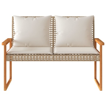 Set mobilier de grădină, 4 piese, cu perne, mix bej, poliratan - Img 8