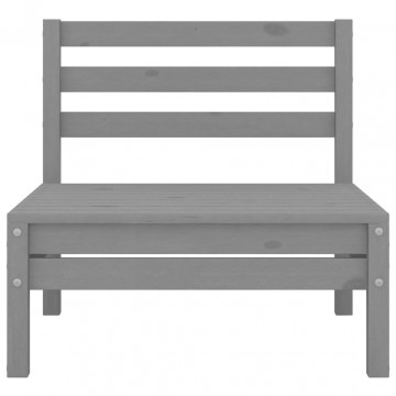 Set mobilier de grădină, 4 piese, gri, lemn masiv de pin - Img 7