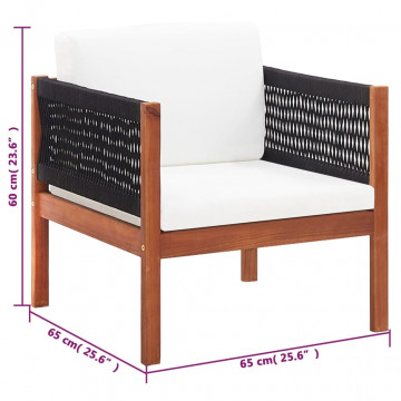 Set mobilier de grădină, 4 piese, lemn masiv de acacia - Img 5