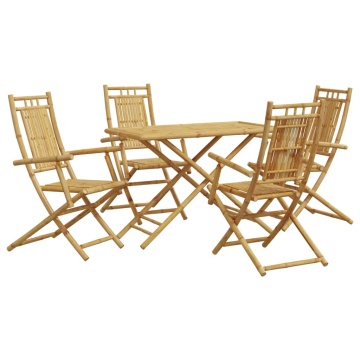 Set mobilier de grădină, 5 piese, bambus - Img 2