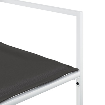 Set mobilier de grădină, 5 piese, cu perne, alb, textilenă - Img 6