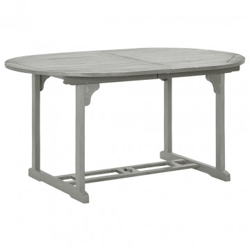 Set mobilier de grădină, 5 piese, gri, lemn masiv de acacia - Img 7