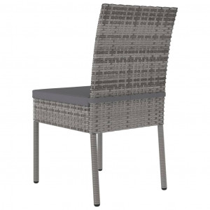 Set mobilier de grădină, 5 piese, gri, poliratan - Img 7