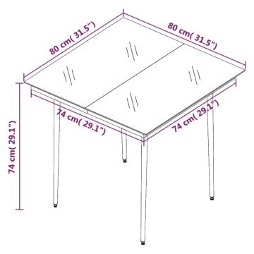 Set mobilier de grădină, 5 piese, gri - Img 6