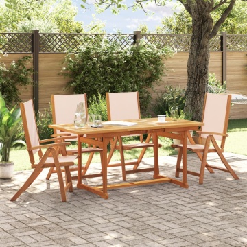 Set mobilier de grădină, 5 piese, lemn masiv acacia/textilenă - Img 1