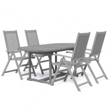 Set mobilier de grădină, 5 piese, lemn masiv de acacia - Img 2