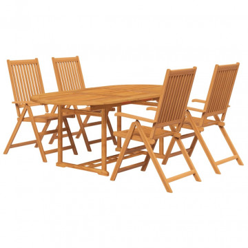 Set mobilier de grădină, 5 piese, lemn masiv de acacia - Img 3